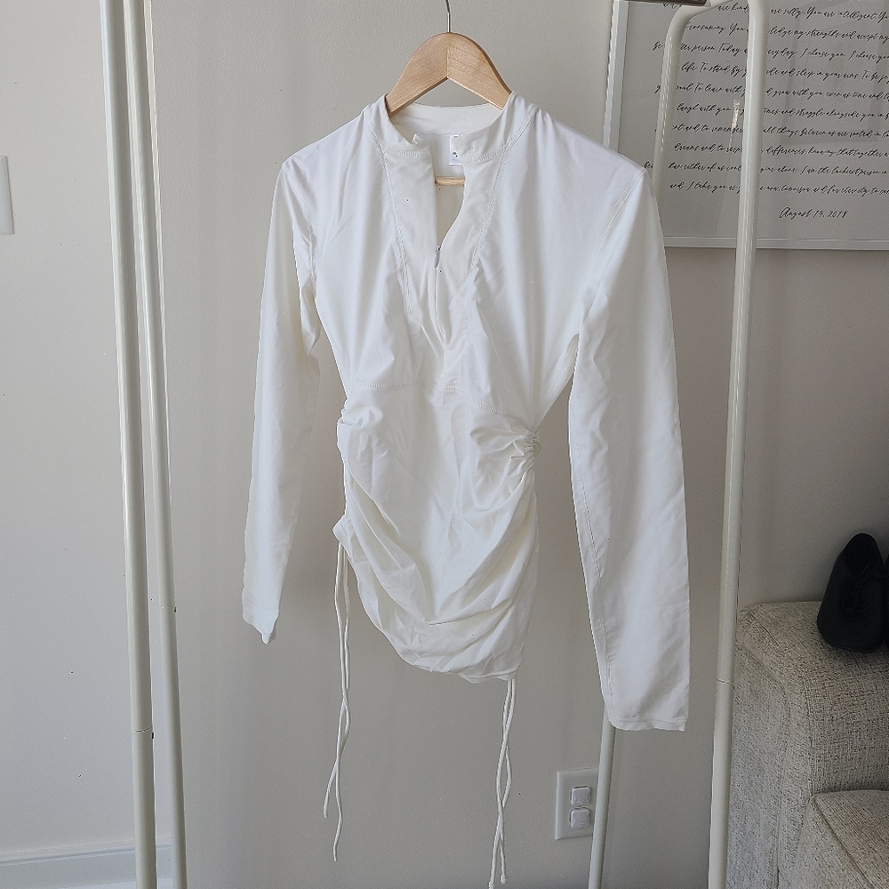 White Women's Athletic Top Maternity Pregnancy